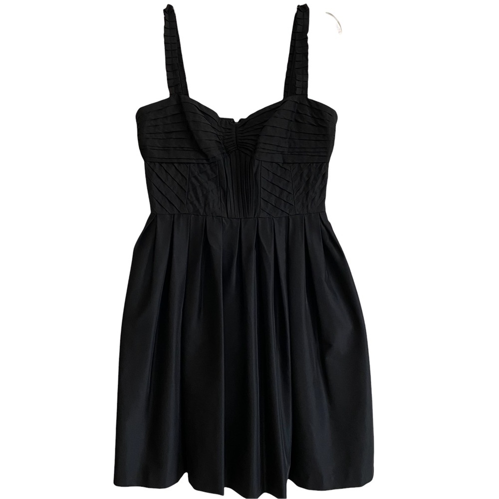 Maggy London Black Pleated Mini Dress